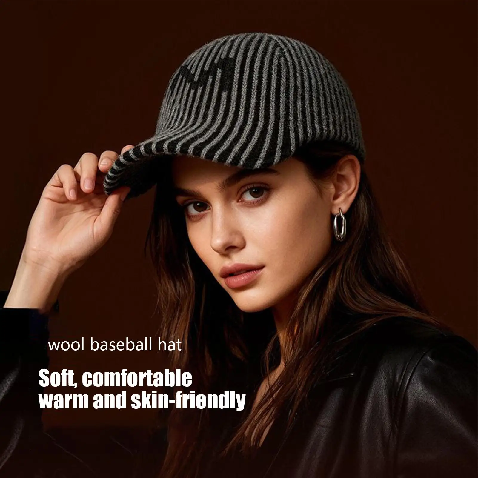 

Wool Baseball Hat Warm Stylish Wide Cold Winter Women Baseball Hat For Friends Teens Adults Ladies Girls School Commuting