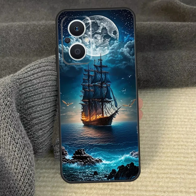 Ships Paintings Case For OPPO Reno 8 Lite 4 5 6 7 Reno 10 Pro 8T 4Z 5Z Find X2 X3 Lite Neo X6 X5 Pro Cover