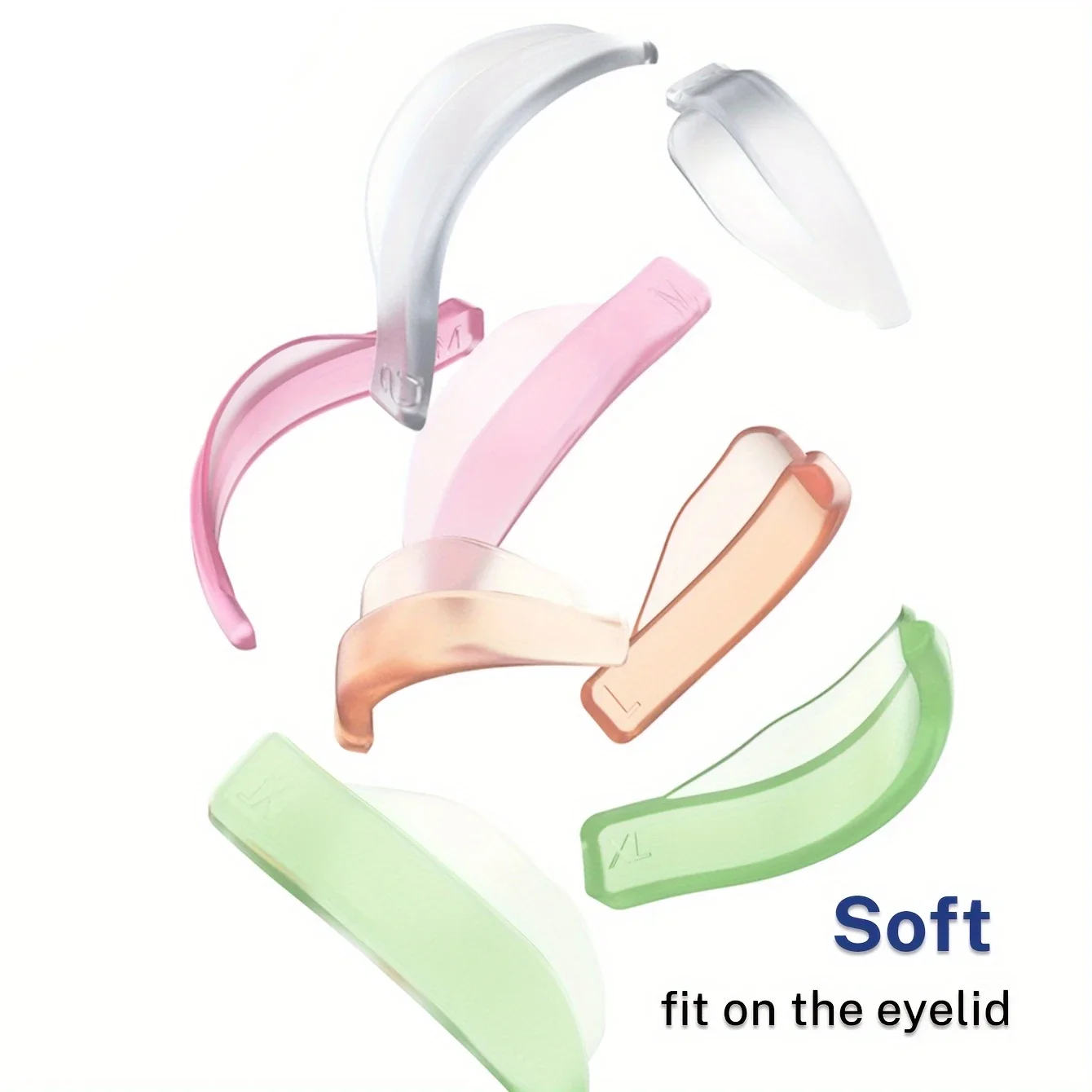 4 Pairs Lash Lift Silicone Pads, Jelly Style Self-Adhesive Eyelash Perming Molds Tool Set