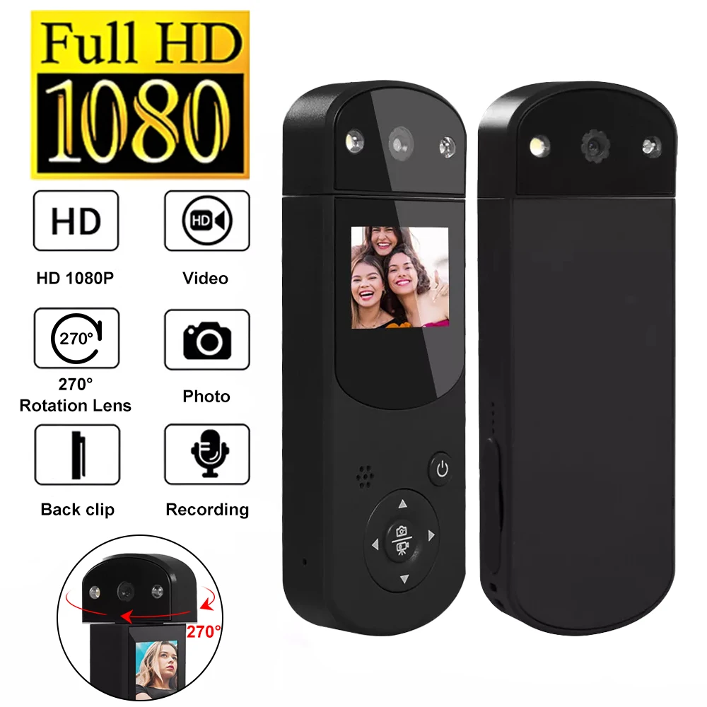 HD 1080P Mini Camera Portable Digital Video Recorder Body Cam Sports DV MP3 Player Site Enforcement Recorder Camcorder