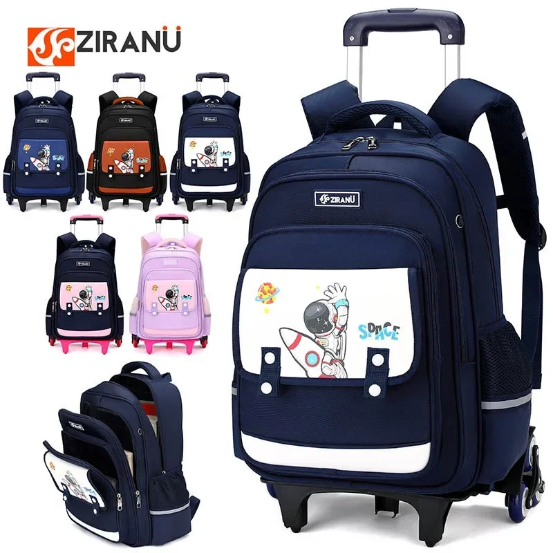 Rolling School Backpack for Kids Sac A Dos Scolaire Fille Trolley Okul Cantasi Bag School Mochila Escolar Niña Primaria Bookbag