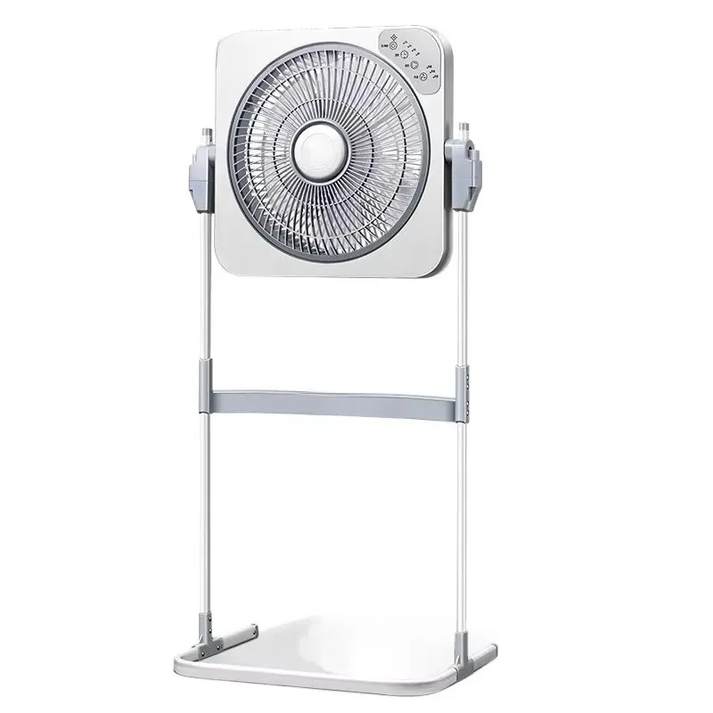 12 Inch Silent Electric Floor Fan Vertical Table Standing Oscillating Remote Control Adjustable Height Household Cooling