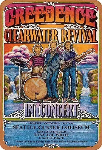 1pcs,Balter Creedence Clearwater Revival in Concert Metal Retro Tin Sign Antique Plaque Poster Living Room Bar Pub Home Classic