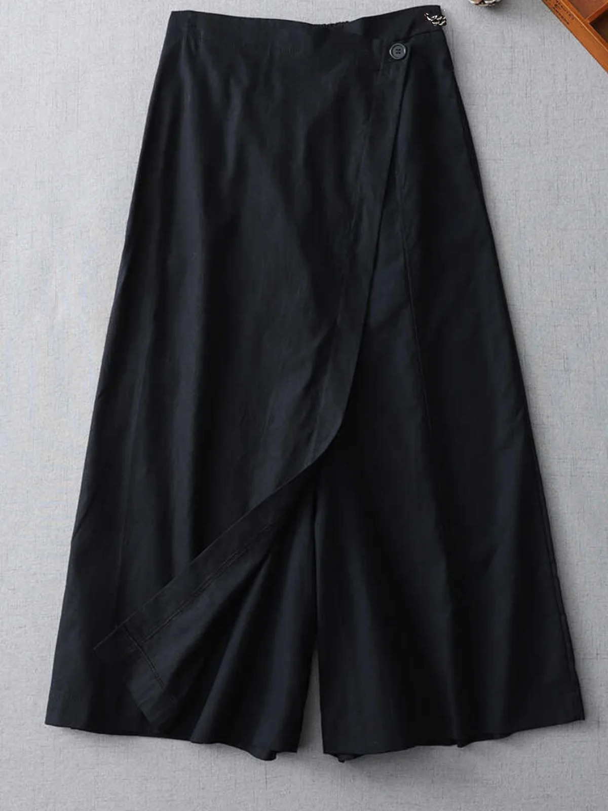 

Утягивающая широкая хлопковая льняная повседневная юбка, брюки, летняя модная женская одежда, нестандартный дизайн, удобный офисный Sle