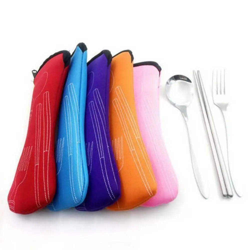 New Travel Packaging Tableware Bag Without Dinnerware Portable Tableware Case Picnic Fork Spoon Cutlery Bags Camping