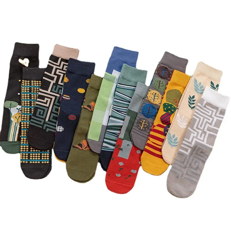 New Personality Graffiti AB Style Straight Socks Trendy Fashion Cotton Socks