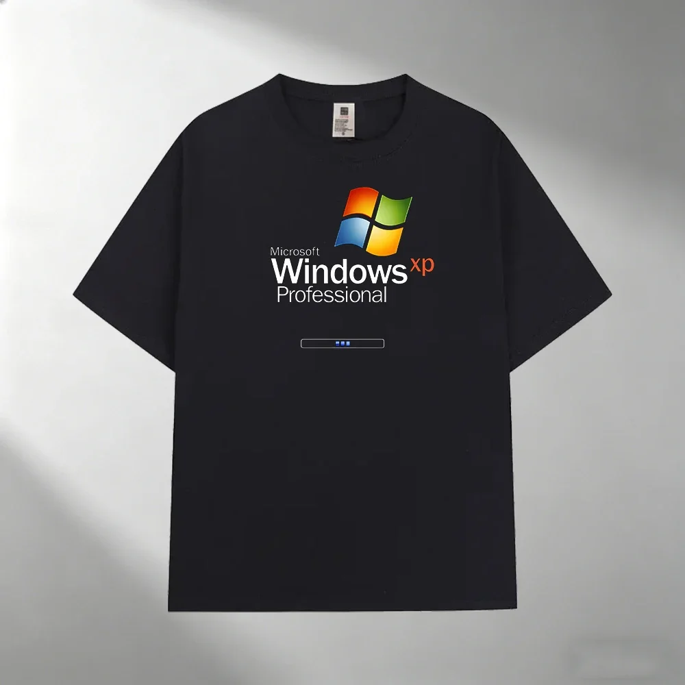 Herren-T-Shirt aus 100 % Baumwolle, Windows XP Professional-Print, Rundhalsausschnitt, kurzärmlig, lässiges Outdoor-T-Shirt