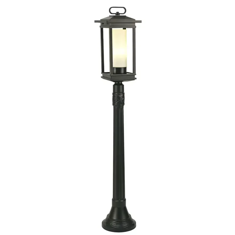 Waterproof Light Emitting Diode Garden Pole Light Black Powder Coated Die Cast Aluminum Outdoor Indoor Use