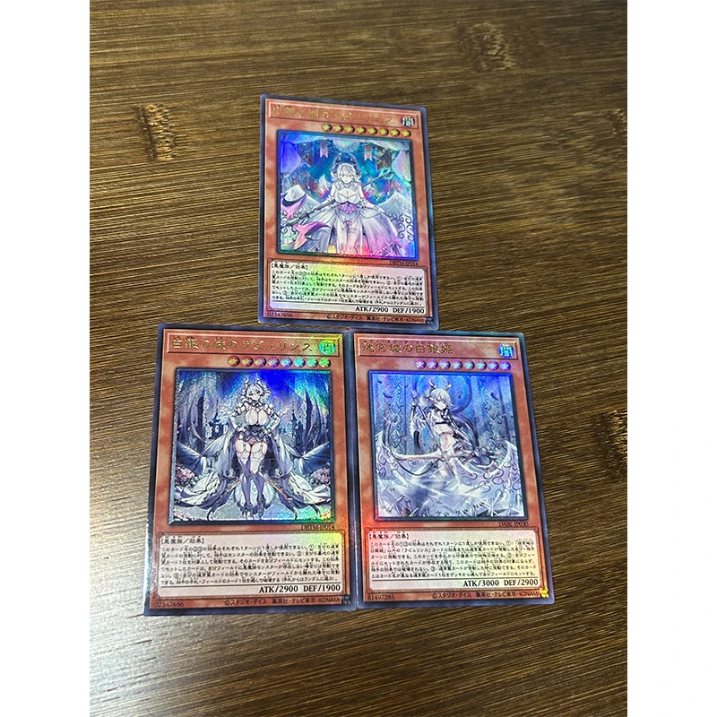 3Pcs/set Yu-Gi-Oh! Lady Labyrinth of The Silver Castle DIY Homemade Bronzing Game Toys Collection Card Christmas Birthday Gift