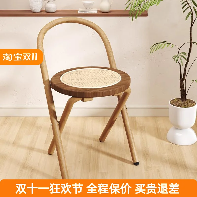 Dining chair designer creative folding modern simple coffee shop milk tea shop leisure medieval rattan