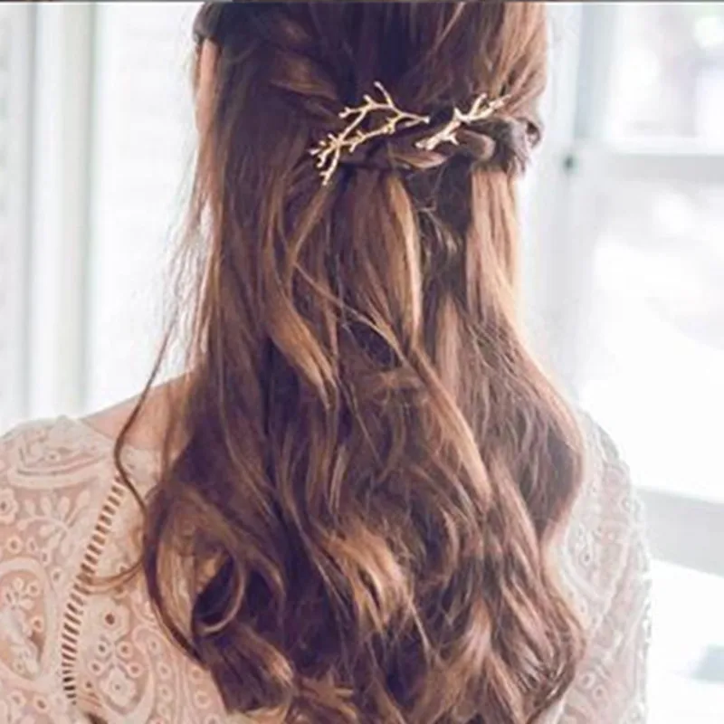 South Korea Jewelry Sianmei Alloy Side Clamping Clip Side Branches Antlers Jewelry Fashion Personality Princess Jewelry Hairpin