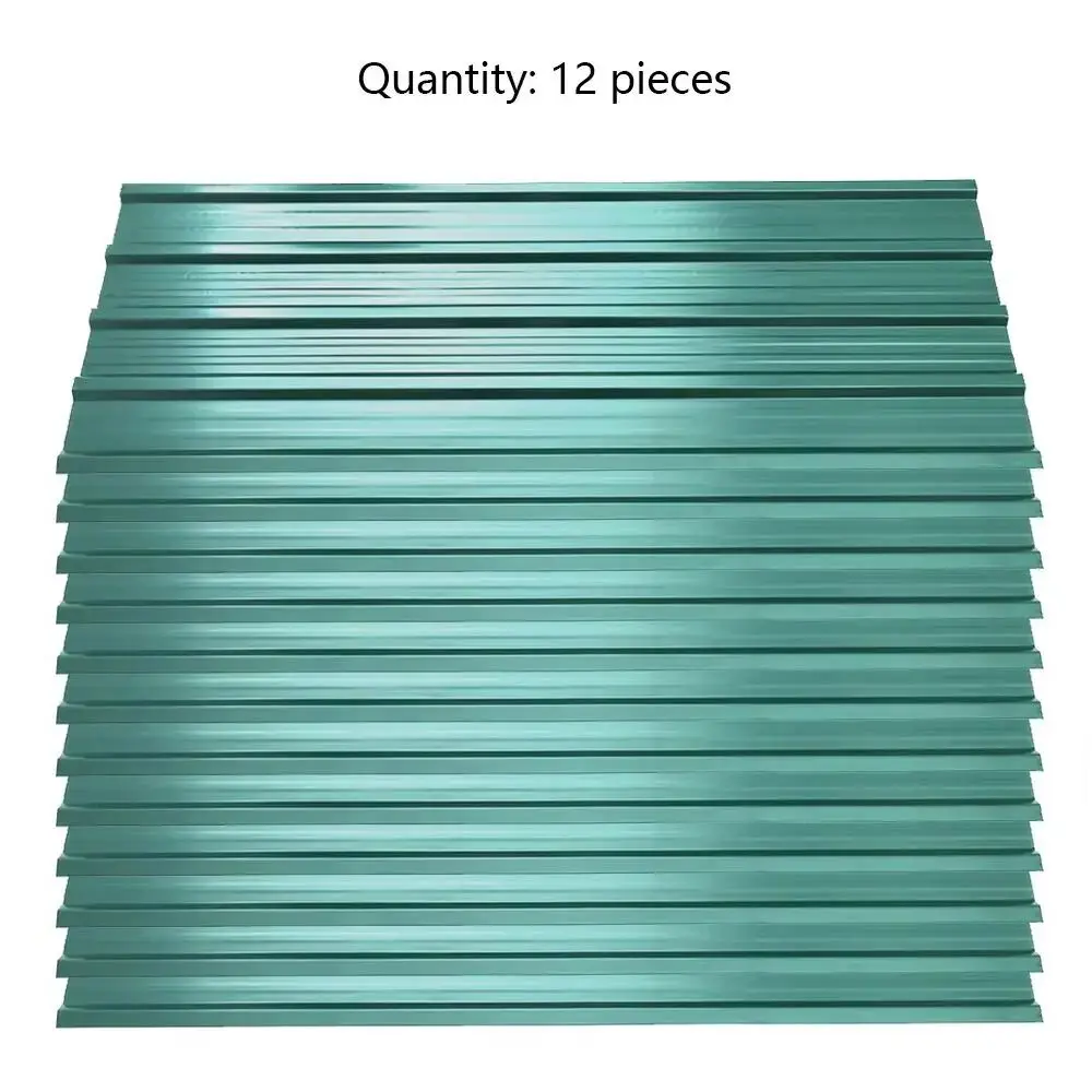 Dark Green Set of 12 Steel Corrugated Panels