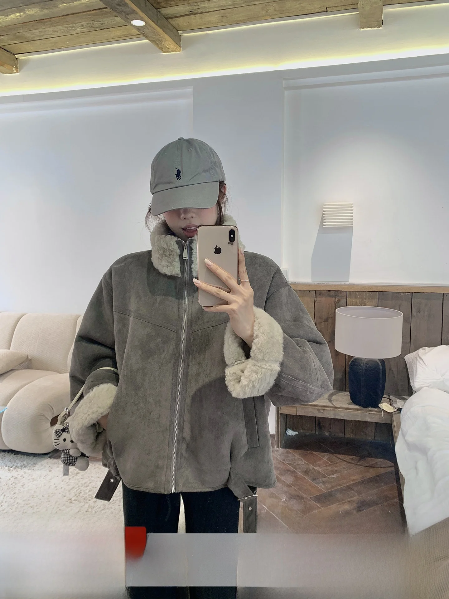 

Женская замшевая стеганая куртка на молнии с теплым воротником-стойкой и интегрированным мехом, винтажная, утепленная, зимняя верхняя одежда