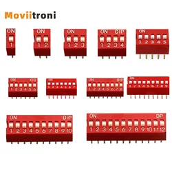 10pcs Slide Type Dip Switch Double Row Toggle Switches Module 2.54mm 1 - 12 Position For Circuit Breadboards