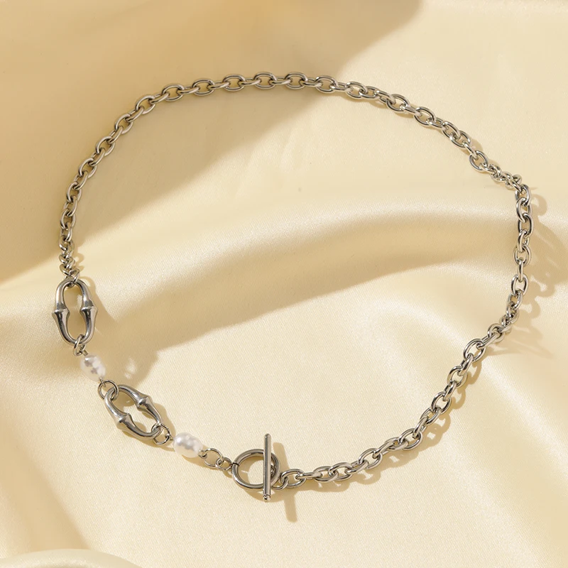 EILIECK 316L Edelstahl Metallperlen Kettenhalskette Armband Set für Damen Neue Mode Wasserdichter Schmuck Urlaubsgeschenk – Detail 16