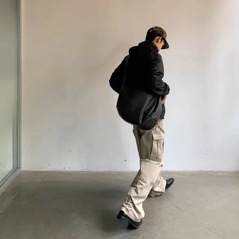 ZZZ ريترو إنس حقيبة عادية حقيبة كروسبودي سعة كبيرة الكتف الراحة غسلها مرقش Crossbody مطوي الجلود تجول