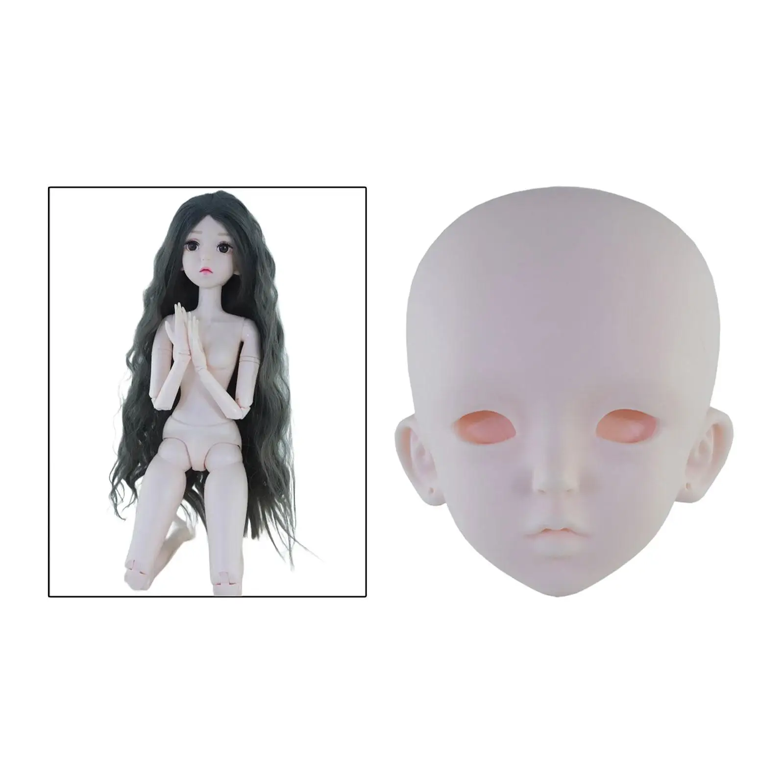 BJD Male Doll Head Parts 60cm Accessory Crafts Doll Making Supplies BJD Head Accessories for Doll Making BJD Makeup Toy Doll DIY