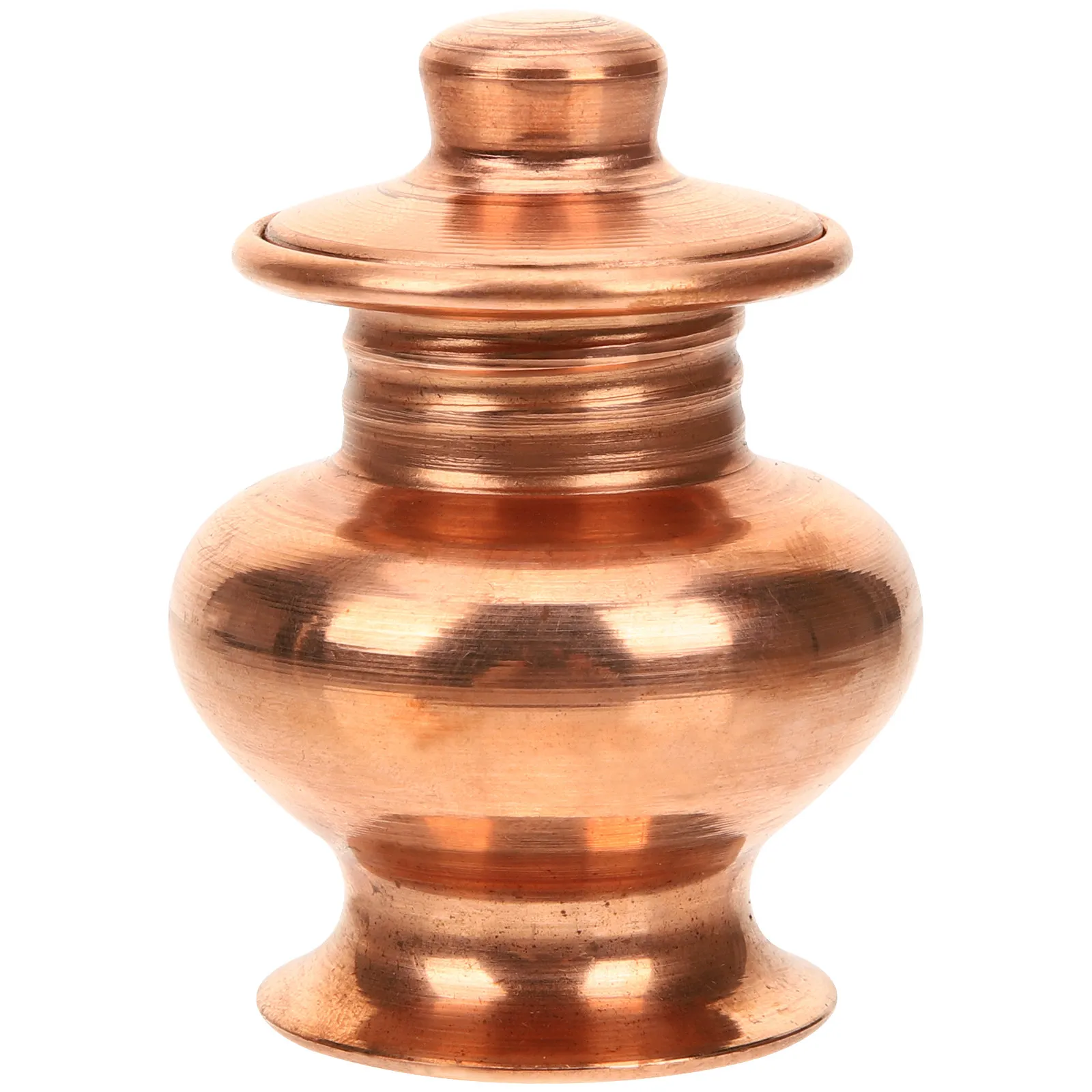 Copper Ruyi Offering Bottle Small Brass Decorative Bottle for Buddhist Worship Desktop Ornament Buddhist Supply Buddha Offering