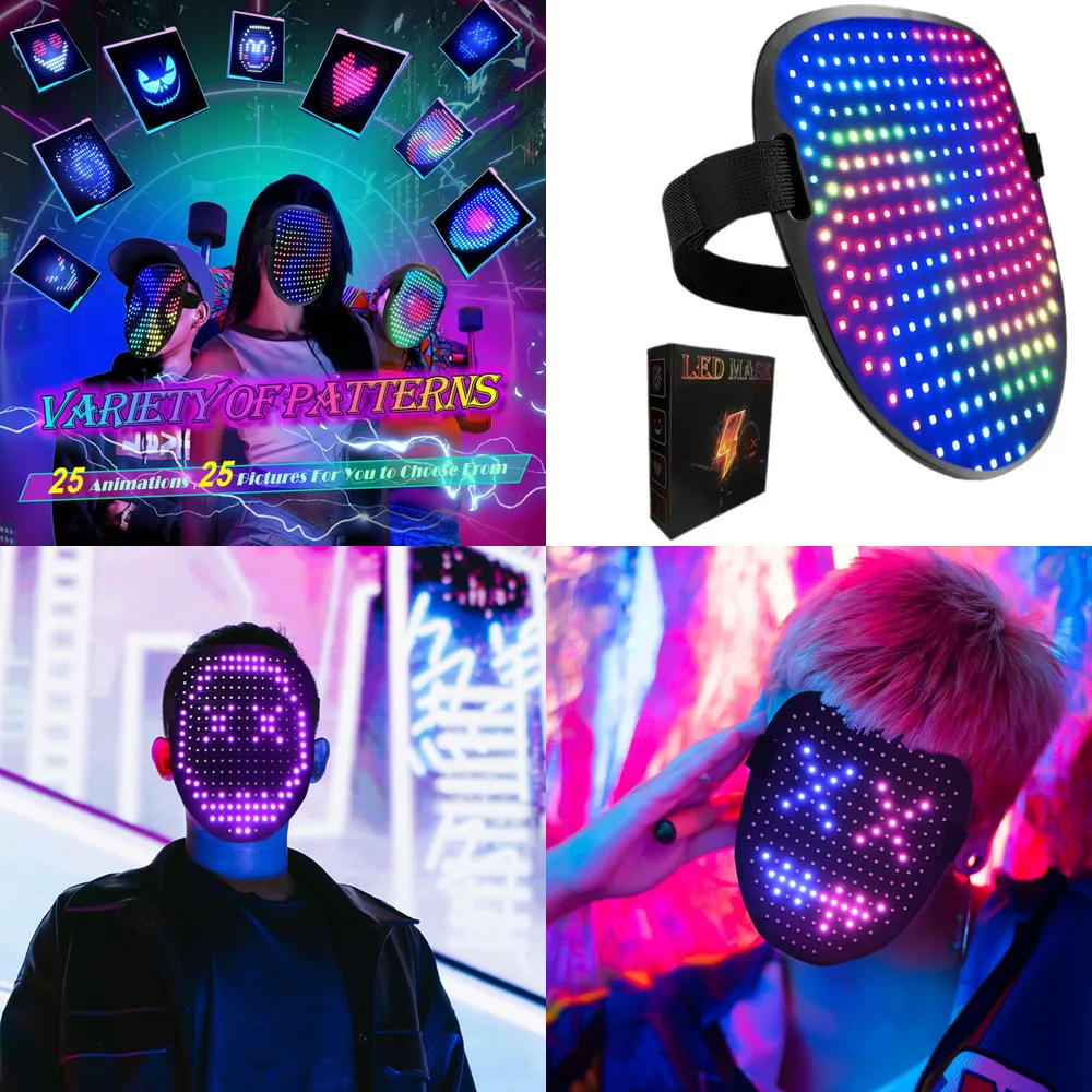 

Gesture Sensing LED Light-Up Mask Halloween Cosplay Party Dance Carnival Costume Accessories For Kids Men Women Student Mask New