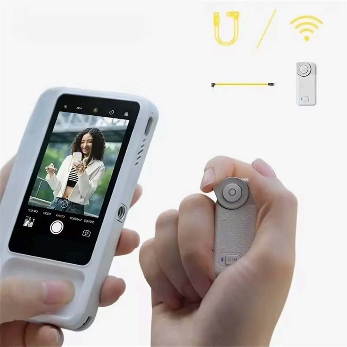 HOUSEHOLD*GOOD Phone Selfie Monitor 3.1inch IPS Display Magnetic Wired Wireless Camera Monitor for Mobile Photography Wired