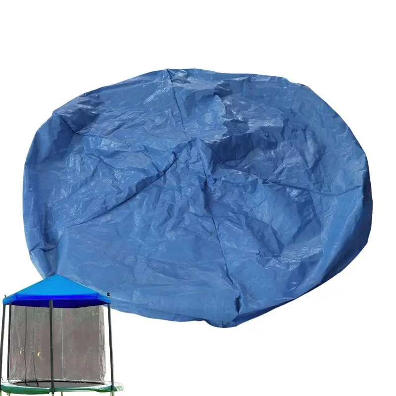 

UV Resistant Trampoline Cover Foldable Dust-Proof Sunshade Cover Space-Saving Blue Protection Cover User-Friendly Trampoline