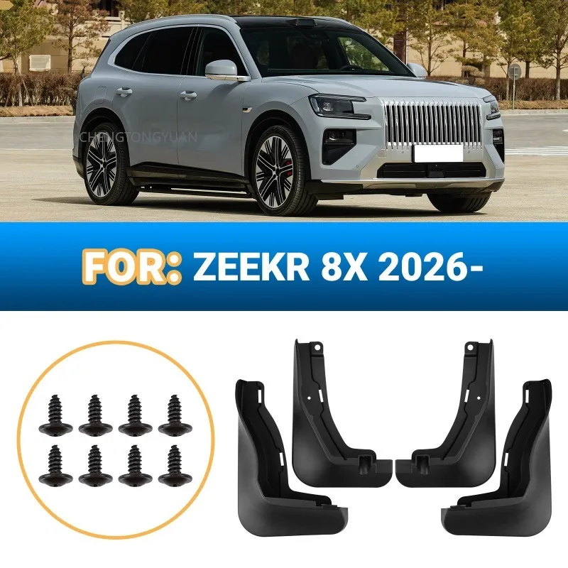 Mudguards FOR Geely Zeekr 8X 2026 Fenders Car Mud Flaps Splash Guards ABS Black Exterior Modification Accessory Anti Mud Sand
