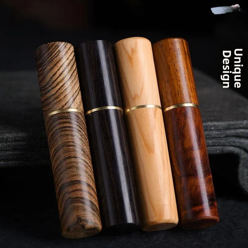 Portable  Red Black Ebony  Wood Toothpick Holder Classic Style Home Storage Organizer Personal Carry-On Dental Stick...