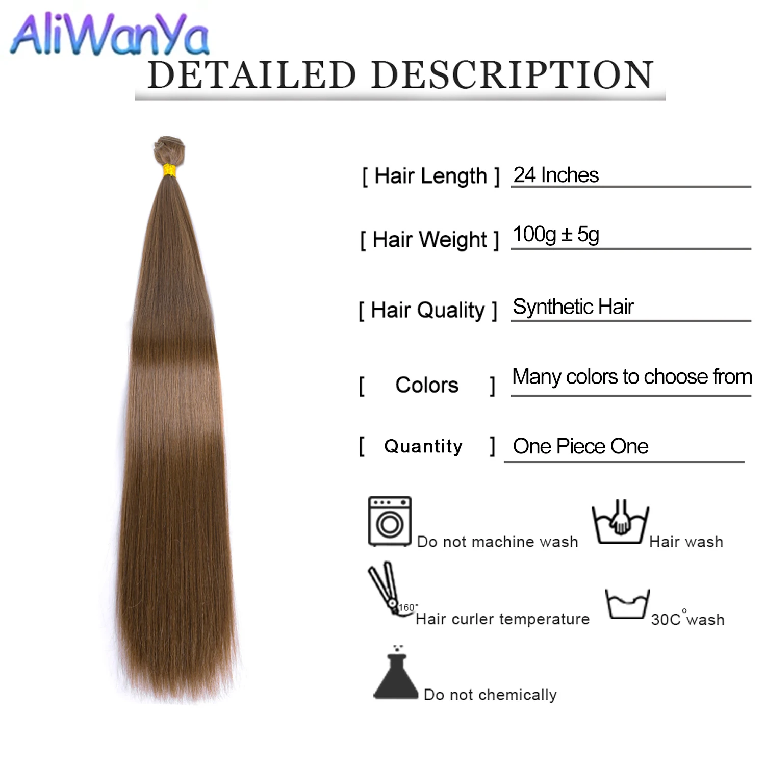 24Inch Straight Hair Extensions Ombre Blonde Hair Bundles Soft Hair Heat Resistant Fiber Hair Weaving Synthetic Straight Hair