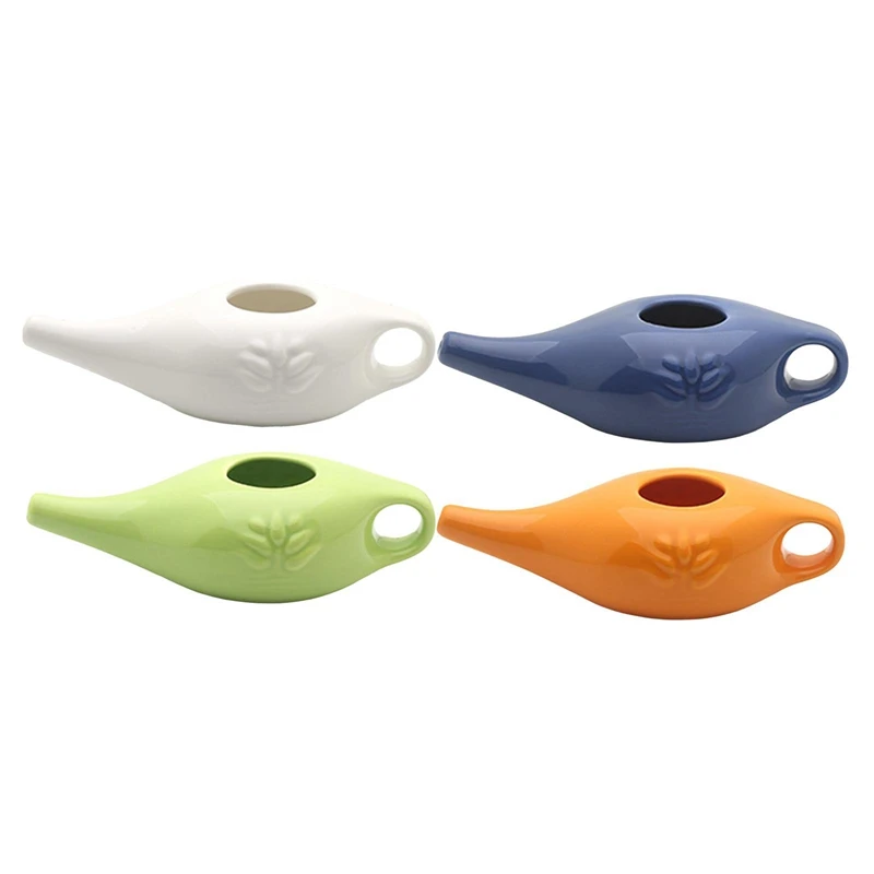 250Ml Ceramic Neti Pot Nose Cleaning Pot Durable Leakproof Spout Pot For Nasal Rinsing Nose Washing Men And Women