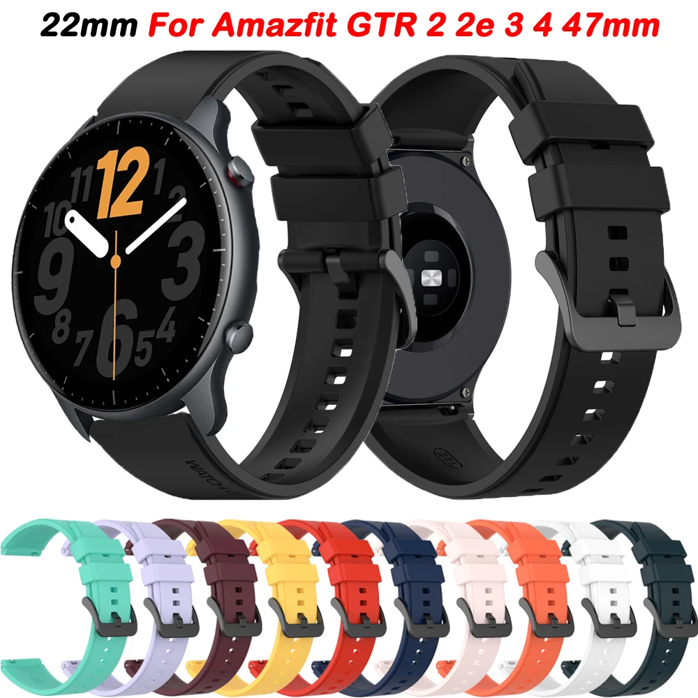 ل Amazfit GTR 2 حزام ساعة ذكية 22 مللي متر سيليكون استبدال الفرقة ل Amazfit GTR 4/3 Pro/2e/47 مللي متر/GTR3/GTR2/سوار التوازن