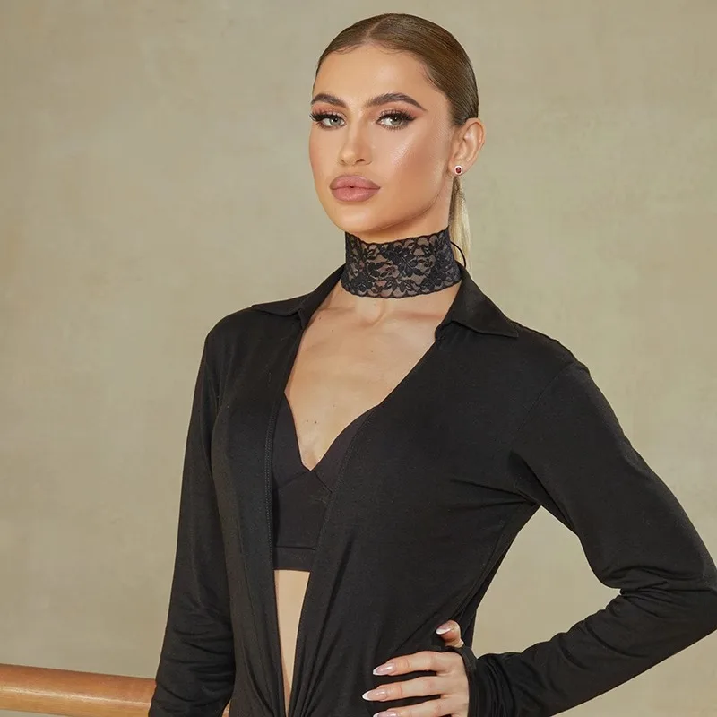 Traje de entrenamiento de accesorios de baile latino con correa para el cuello ZYM personalizado con cuello ajustable