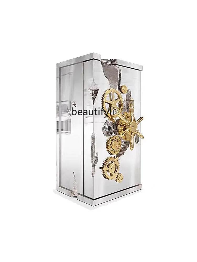 Light Luxury Safe Box Designer Model Home High-End Art Anti-Theft Stainless Steel Safe Box