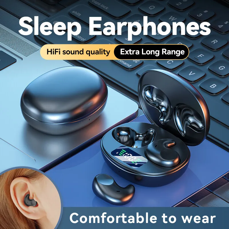 Mini Sleep Bluetooth Earphone Noise Cancelling Wireless Earbuds HD Call In Ear Headphones 9D HiFi Surround Bass Earphones