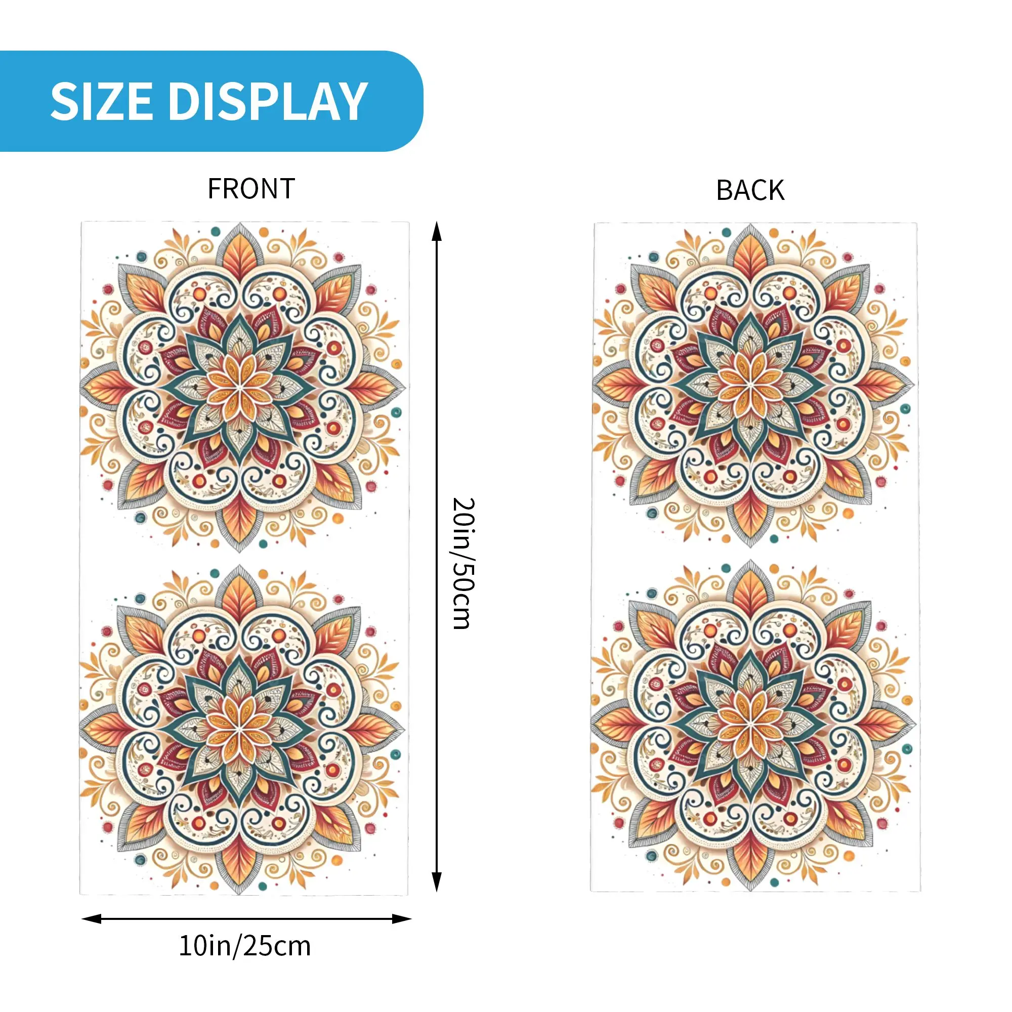 مخصص خمر ماندالا باندانا الرقبة أدفأ الرجال النساء الشتاء التزلج وشاح أنبوبي الجراب الملونة الأزهار نمط واقي الوجه