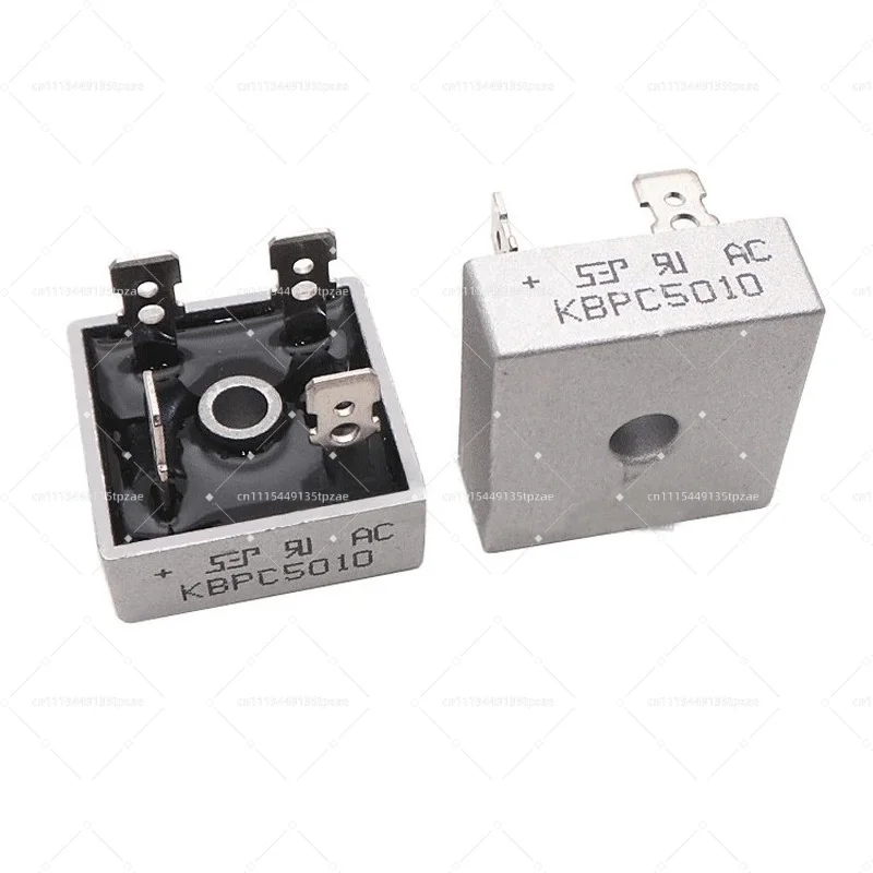 50Pcs KBPC5010 Single Phase Bridge Rectifier 50A 1000V High Current Power Diode Module For Circuit Power Supply