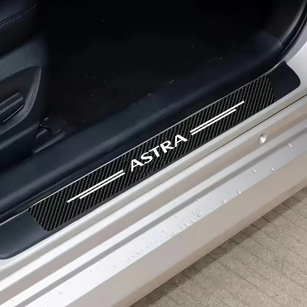 Car Door Sill Carbon Fiber Sticker Threshold Side Anti Scratch Waterproof Anti Scratch For Opel ASTRA Car Accessorie view 3