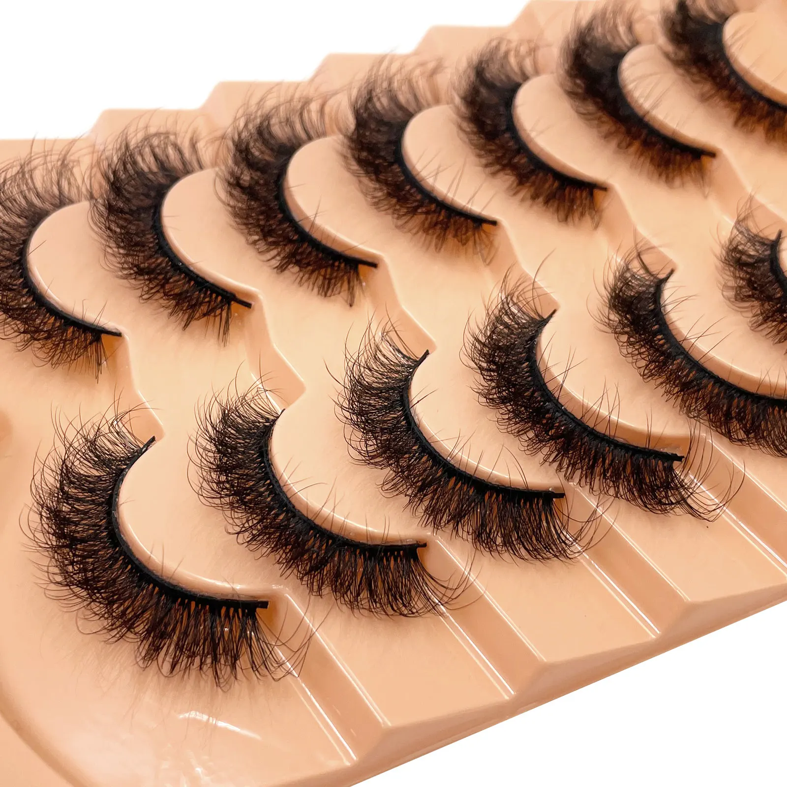 Neue 7 Paar Dicke, 3D-Simulierte Nerzfell-Falschwimpern Kurze, Dramatische Falschwimpern Großhandel Komplette Linie Falsche Wimpern – Detail 23