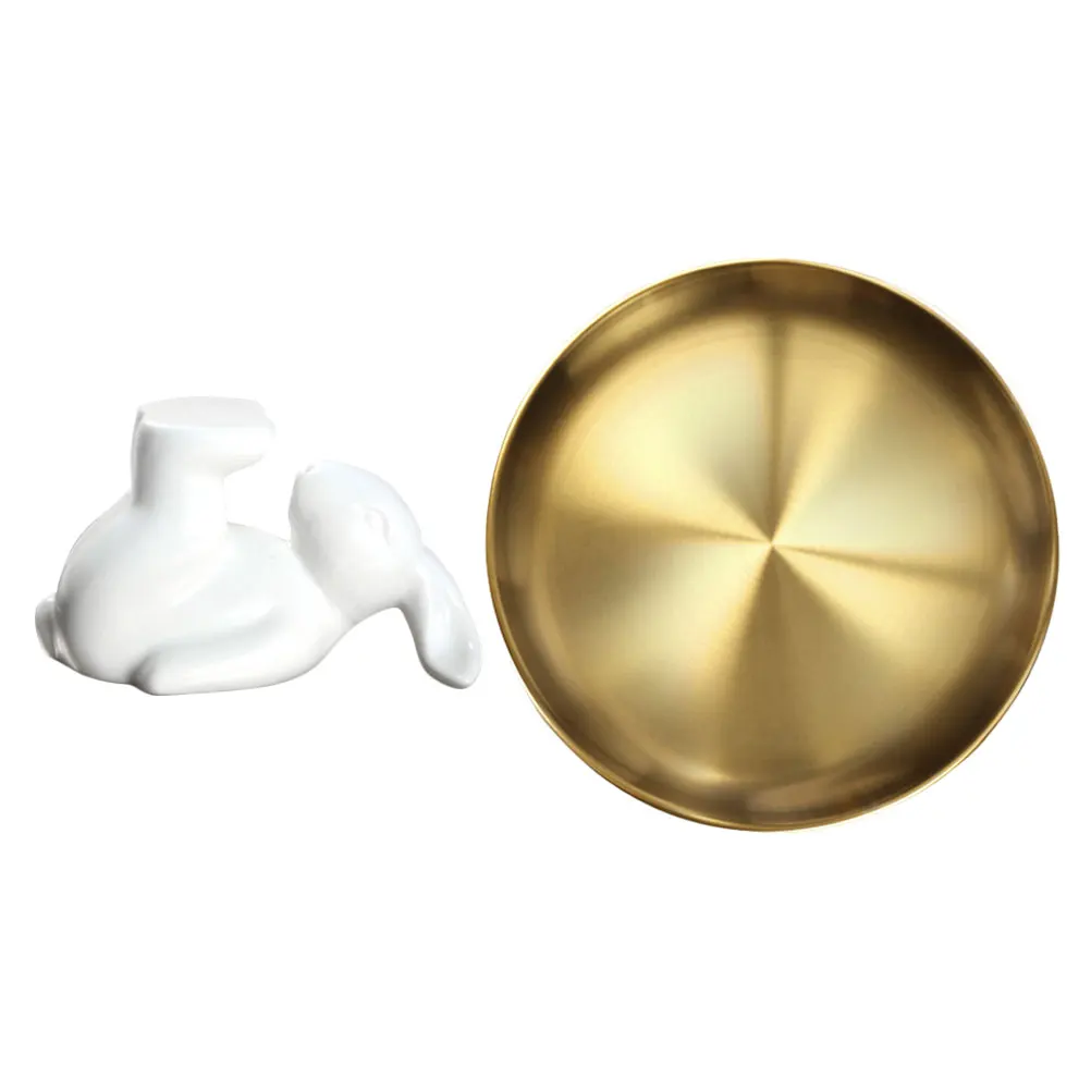

Rabbit Jewelry Tray Display Storage Ring Bunny Decorative Holder Stainless Steel Trays for