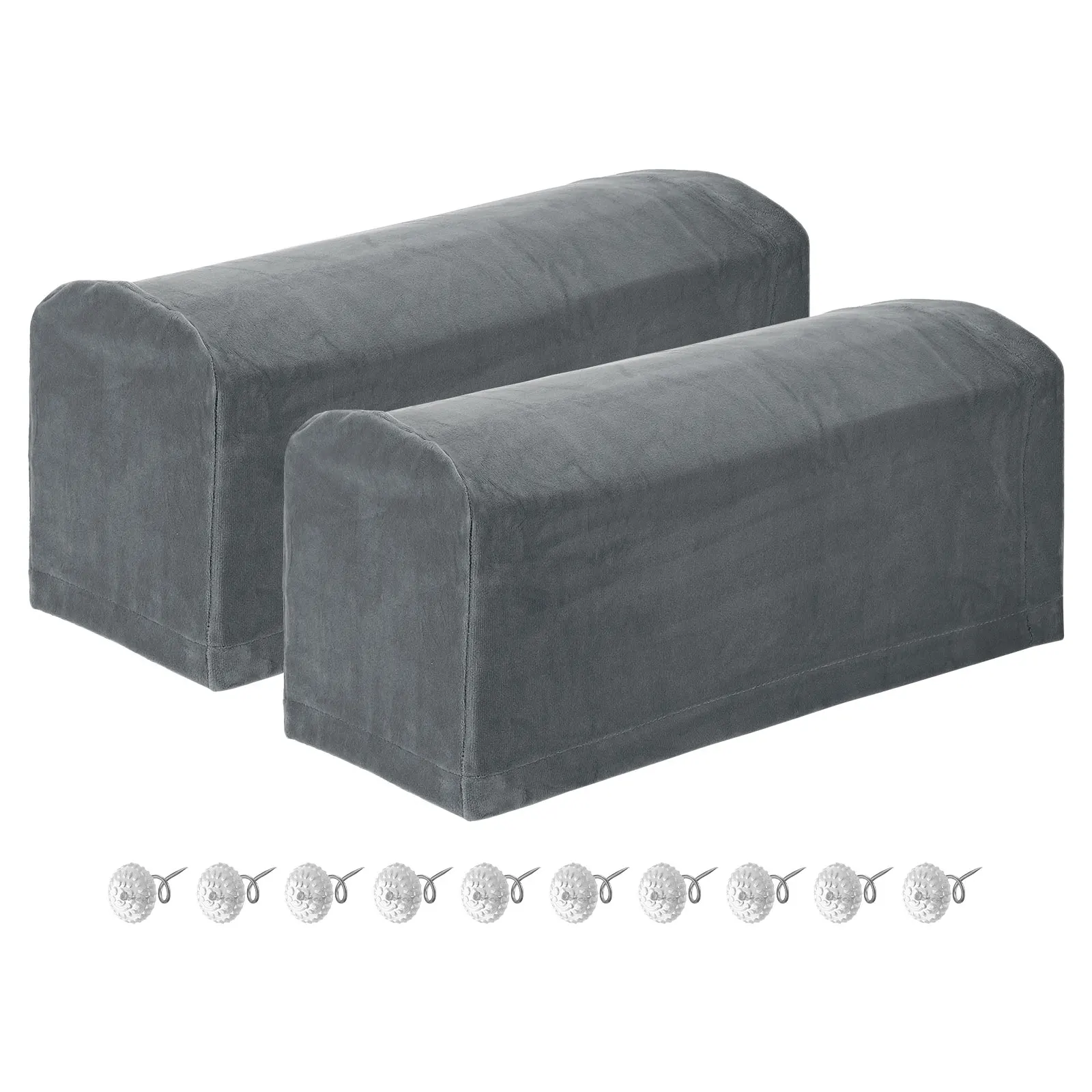 2/4pcs Stretch Armrest Covers, Polyester Soft Armchair Slipcovers Couch Recliner Arm Cover with Twist Pins Chair Sofa Protector