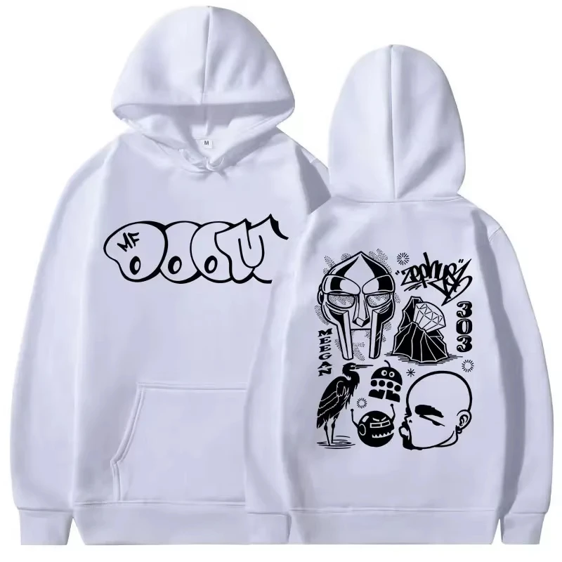 مغني الراب MF Doom Madvillain وجه معدني جرافيك طباعة الخريف والشتاء الرجال البلوز هوديي للجنسين الهيب هوب موضة رياضية هودي #2