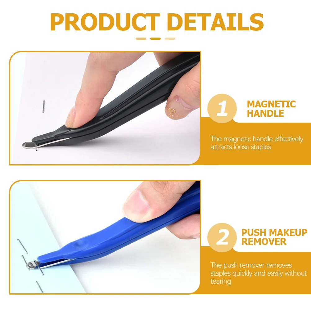 

5Pcs Premium Plastic Stainless Steel Staple Puller Safe Practical Classroom Teacher Supplies No Paper Damage Staple Remover