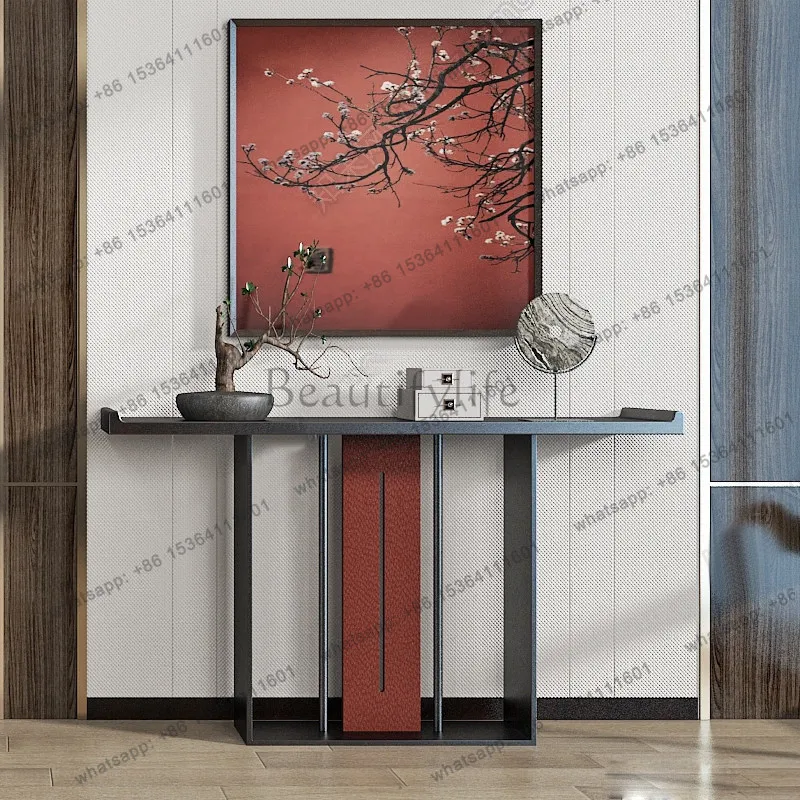 

Song-style aesthetic entrance table, new Chinese-style solid wood table, facing the door, narrow table