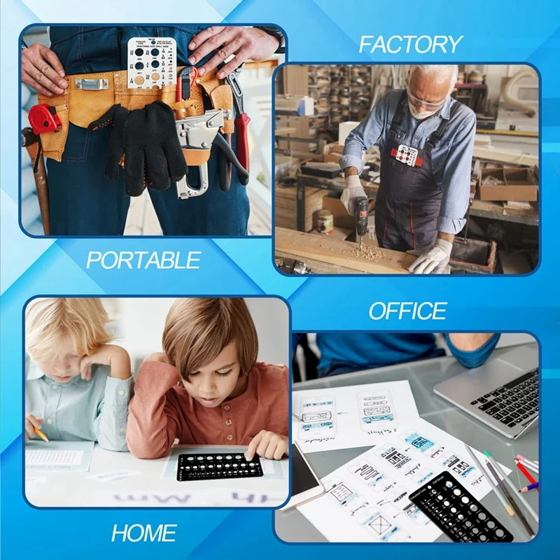 Medidor fracionário do tamanho da broca do calibre do bocado de broca, calibre métrico do bocado de broca de 29 furos para bocado de broca de 1/16 Polegada a 1/2 Polegada