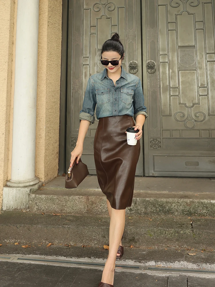 

Colinwang Vintage Denim irt Pure Cotton Long Sve Women's Busin Casual irt Breathable Comfortable Wild Cry Series