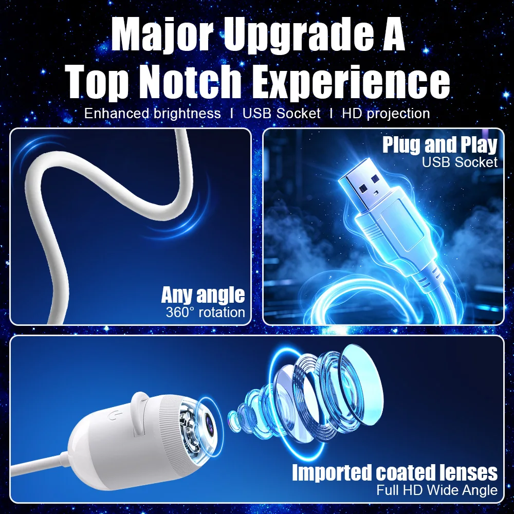 Car USB Star Projector Light 3/6/12/24 in 1 Touch Flexible Hose Roof Galaxy Night Light Bedroom Car Atmosphere Light view 4
