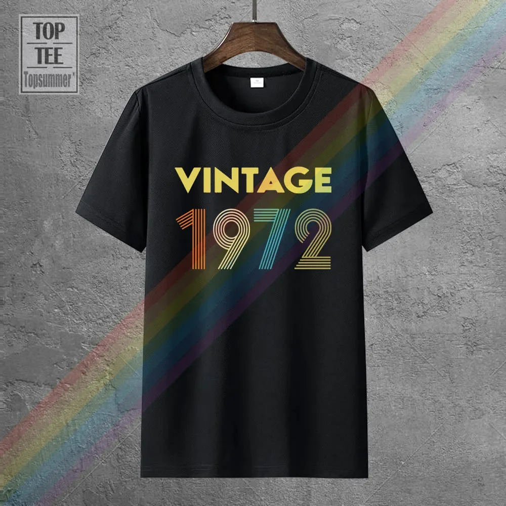 

Vintage 1972 Fun 49Th Birthday Gift T-Shirts Fashion Retro Tshirt Brand Harajuku New Sweatshirts Tee Shirt Logo Funny T-Shirt