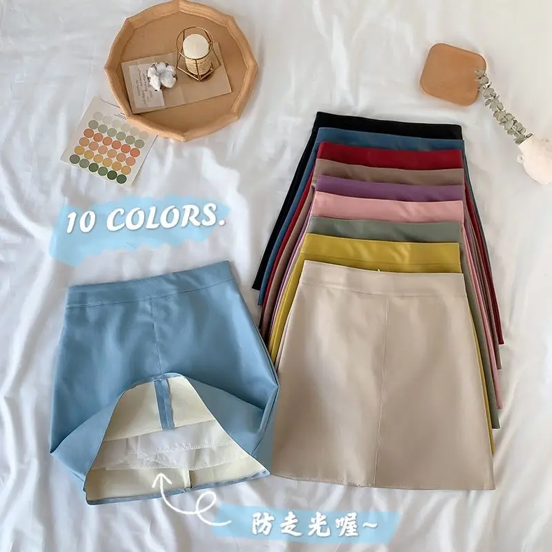 Solid Zipper Wrap Hip Leather Skirt Autumn Winter New Korean High Waist Mini Skirt Female Chic Sexy Club A-line Pu Skirts Women