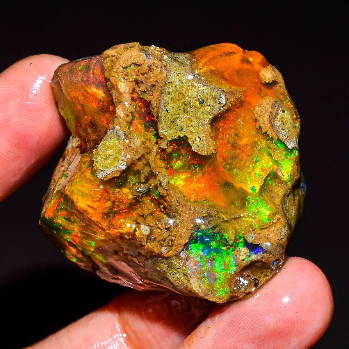 Natural Ethiopian Welo Opal 25-80CT Rough Fire Opal Collector Stone Jewelry Making Randomly Selected One