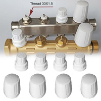 4pcs Radiator Valve Cap Floor Heating Manifold Hand Wheel Switch Replacement Valve Cover Auto Temperature Control Valve Switch