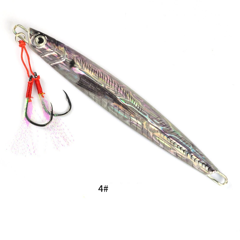 3D Metall Jig 60g 80g 100g 120g 150g 200g Meer biomimetische Fisch Eisen Platte Köder Wobbler Angeln Locken Künstliche Ozean Boot Angeln